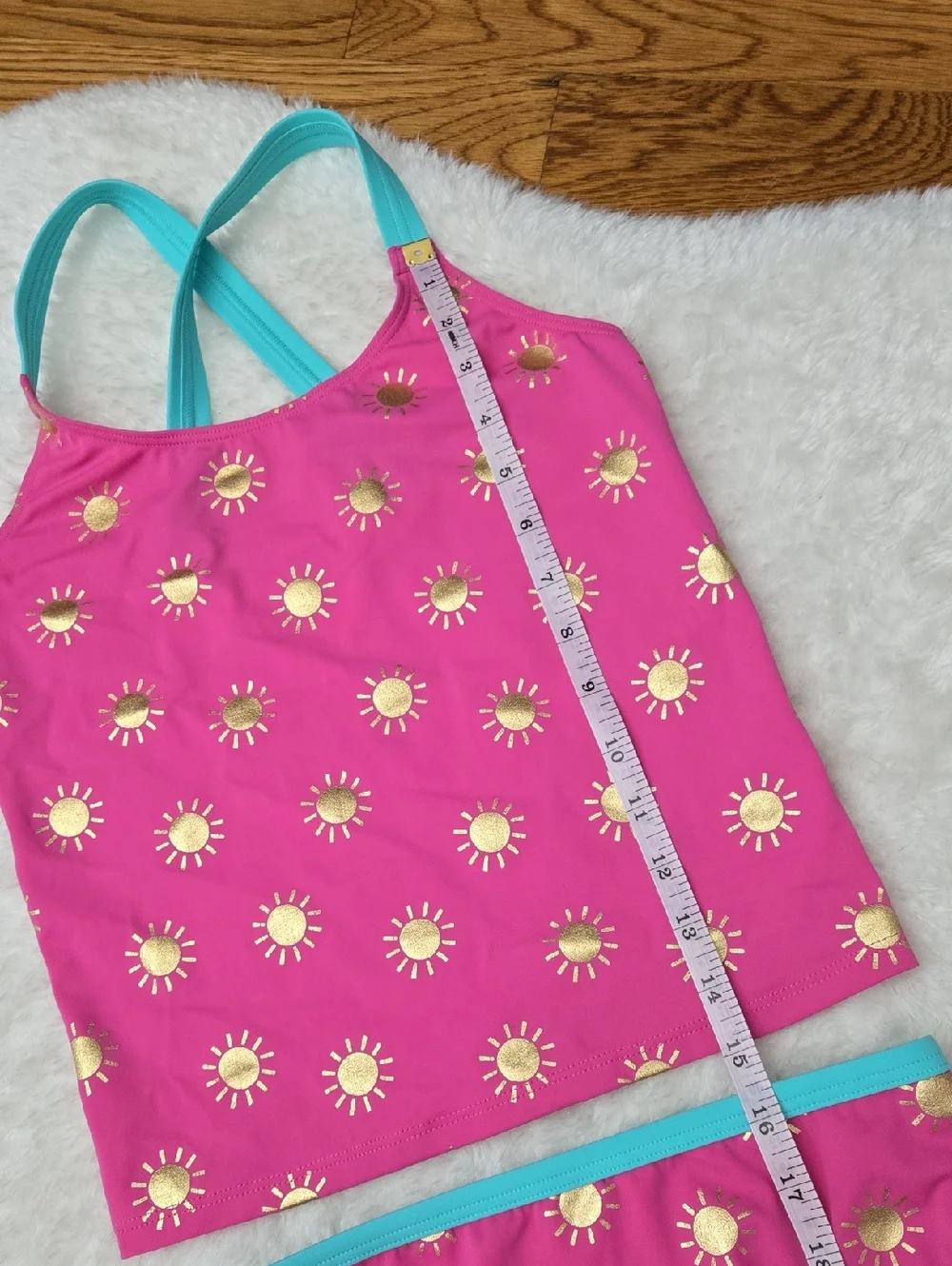 Boden Pink/Gold Swimsuit, Girls Size 11-12Y